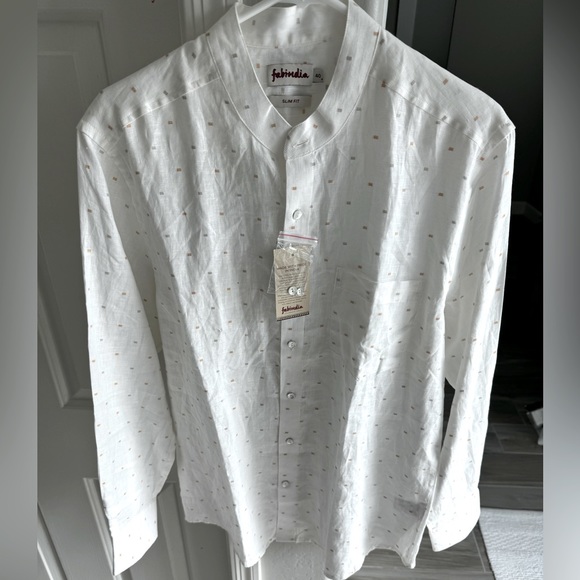 🏷️ Fabindia linen slimfit long sleeve button down shirt size 40 NWT 🏷️ - Picture 3 of 5